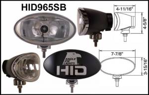 Eagle Eye Lights HID965SB 8" Aluminum DieCast Black 35W External Ballast HID Spot Clear Oval HID Off Road Light with ABS Cover Each